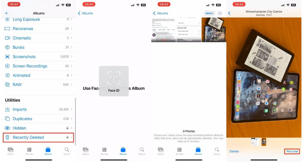 增城苹果14维修分享 iPhone14 上恢复已删除的照片 