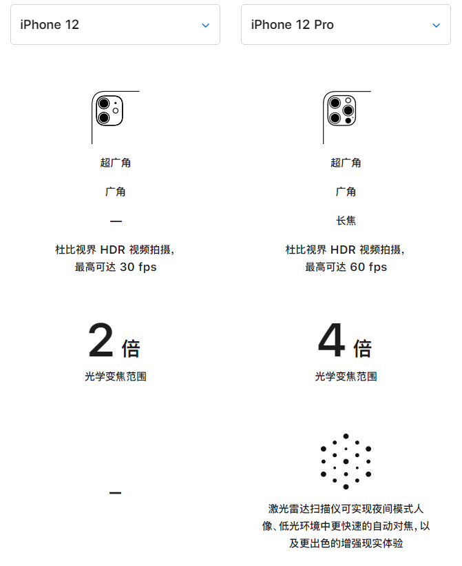 增城苹果手机维修分享苹果 iPhone 12 与 iPhone 12 Pro 选哪款 